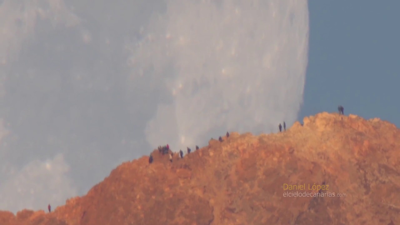 Moon Setting Behind Teide Volcano