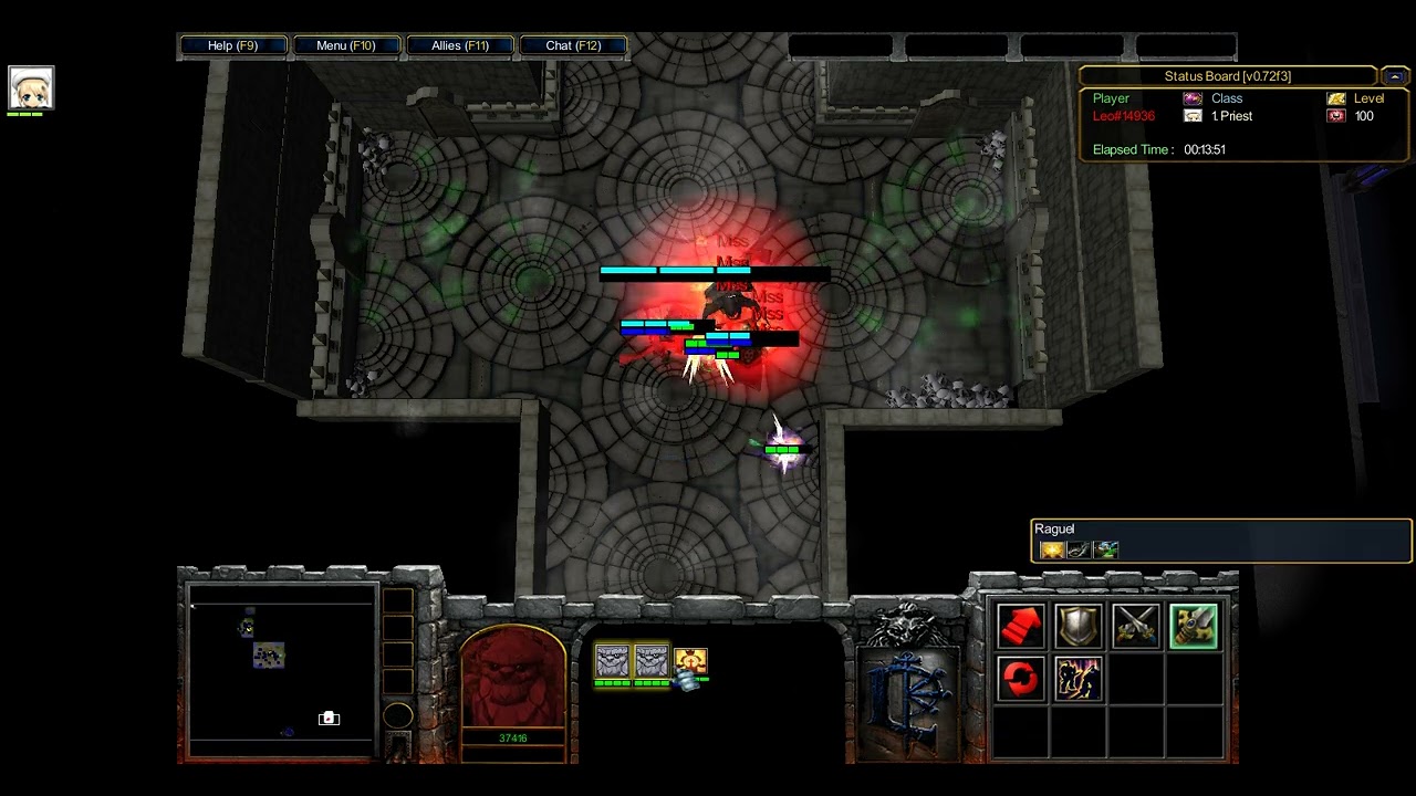 Warcraft III TWRPG - Low Gear Priest VS Skeleton King Boss