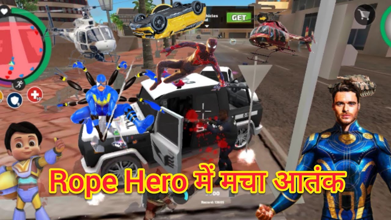 Rope Hero vice town Hack mod || Rope Hero vice town op gameplay || Rope Hero Crazy gaming