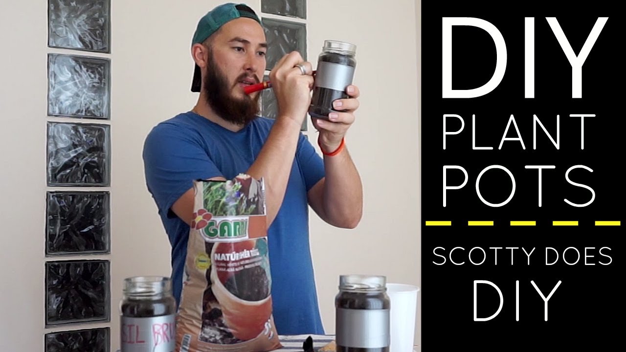 HOW TO TURN USED SAUCE JARS INTO PLANT POTS | Scotty Does DIY Ep.001