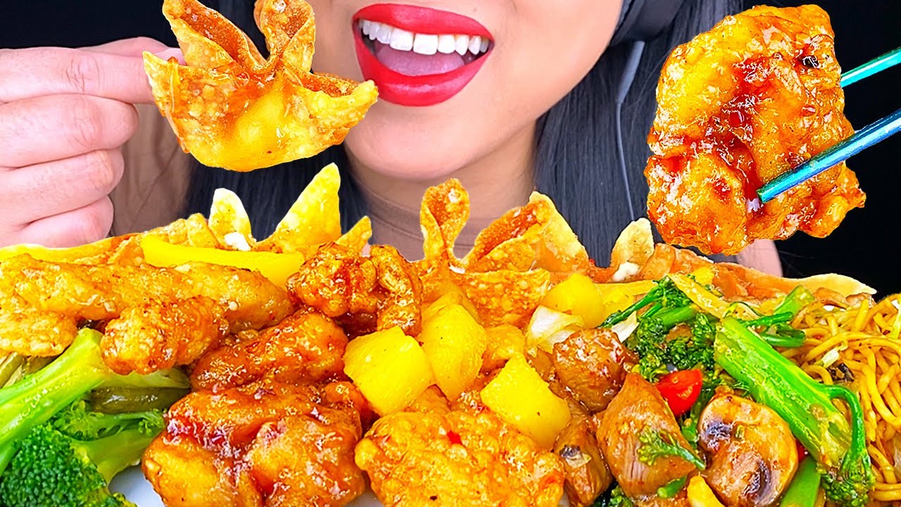ASMR MY SUBSCRIBERS PICKED MY FOOD at PANDA EXPRESS *Extreme Crunch* (MUKBANG) ASMR Phan