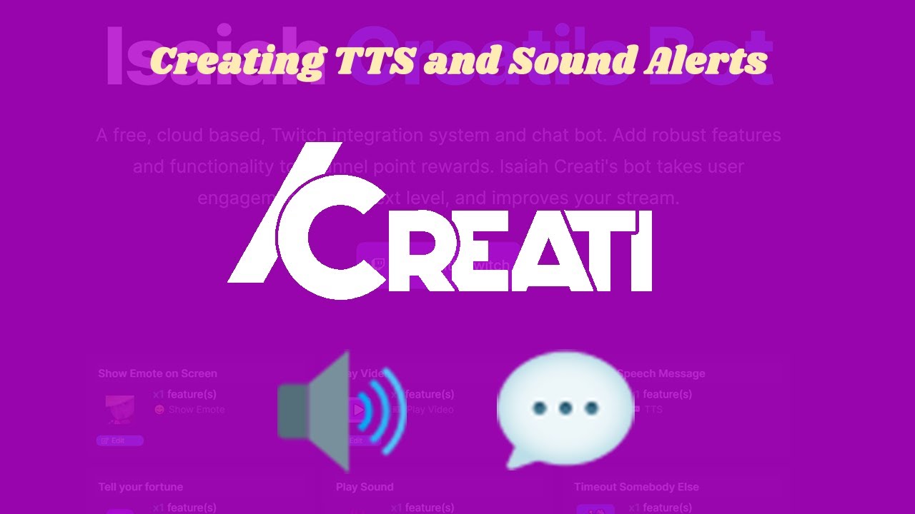 Creating text to speech and sound alerts with Creati Bot