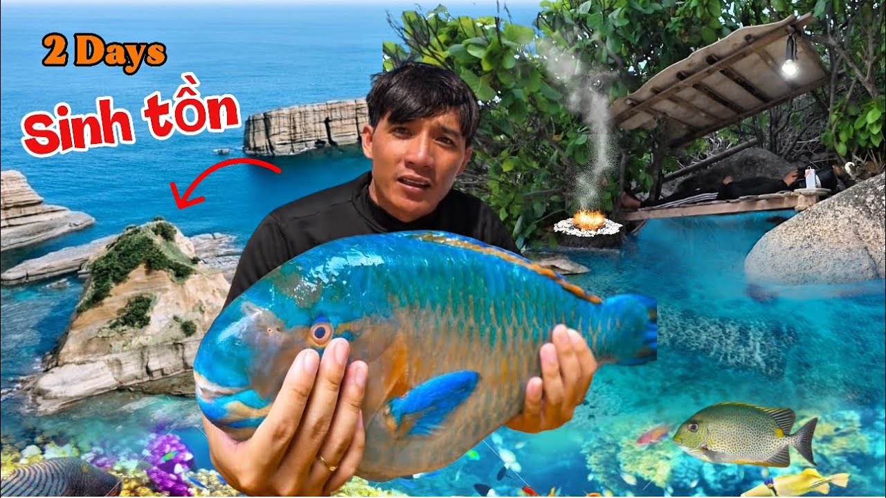 Sống sót một mình trên đảo hoang 48h tự lập bằng kỷ năng sinh tồn | 2 Day solo survival 