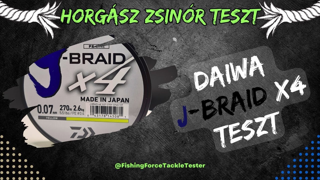 Daiwa J Braid X4 0,07mm fonott zsinór teszt #daiwafishing #horgászat #fonottzsinór