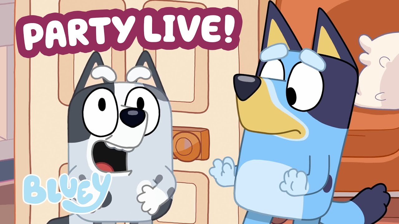 🔴LIVE: Sleepover Party with Bluey and Muffin! ⭐️ | Full Episode + More Clips 💙 | Bluey