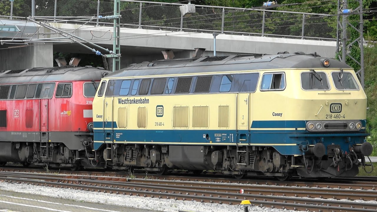 Lindau Hbf: Westfrankenbahn Conny 218 460 auf d. Weg zur Abstellung & wartet auf einen neuen Einsatz