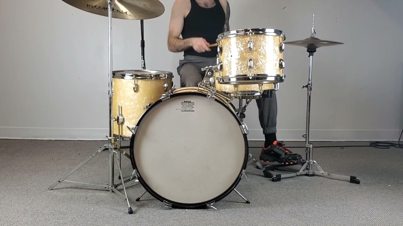 1960s Norma White Marine Pearl Drum Kit
