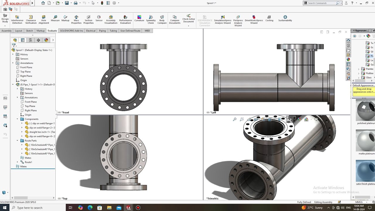 Solidworks Tutorial | Spool Design In Solidworks | Pipe Routing In Solidworks | #solidworks | #pipe