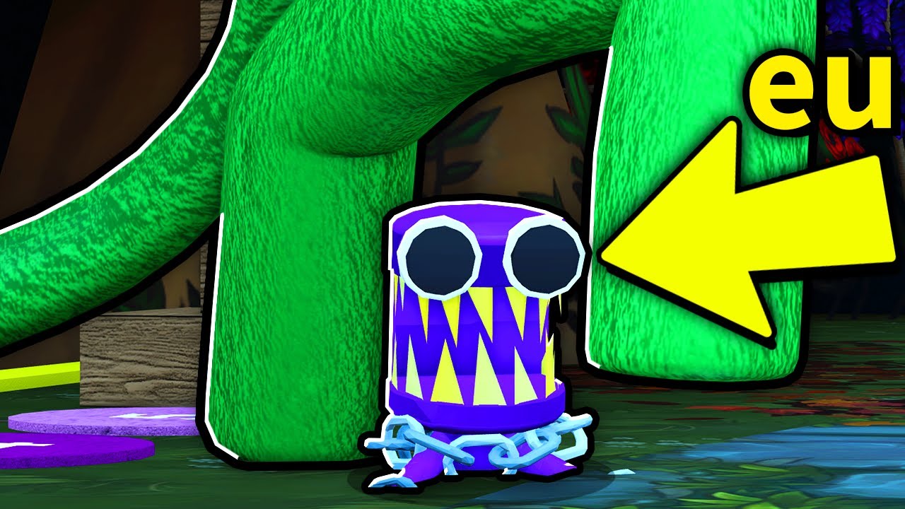VIREI O MONSTRO ROXO MODO PEQUENO ENCOLHER RAINBOW FRIENDS EM BAIXO DA PERNA DO GREEN ROLETA