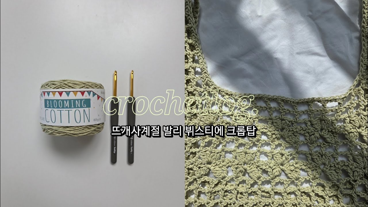 crochetlog. 핫하지도 않고..걸도 아니지만 떠본 발리 뷔스티에 크롭탑.. #뜨개로그 #뜨개사계절