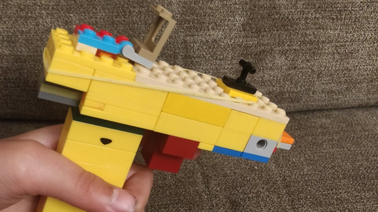 Lego ruber band gun pullback and shot