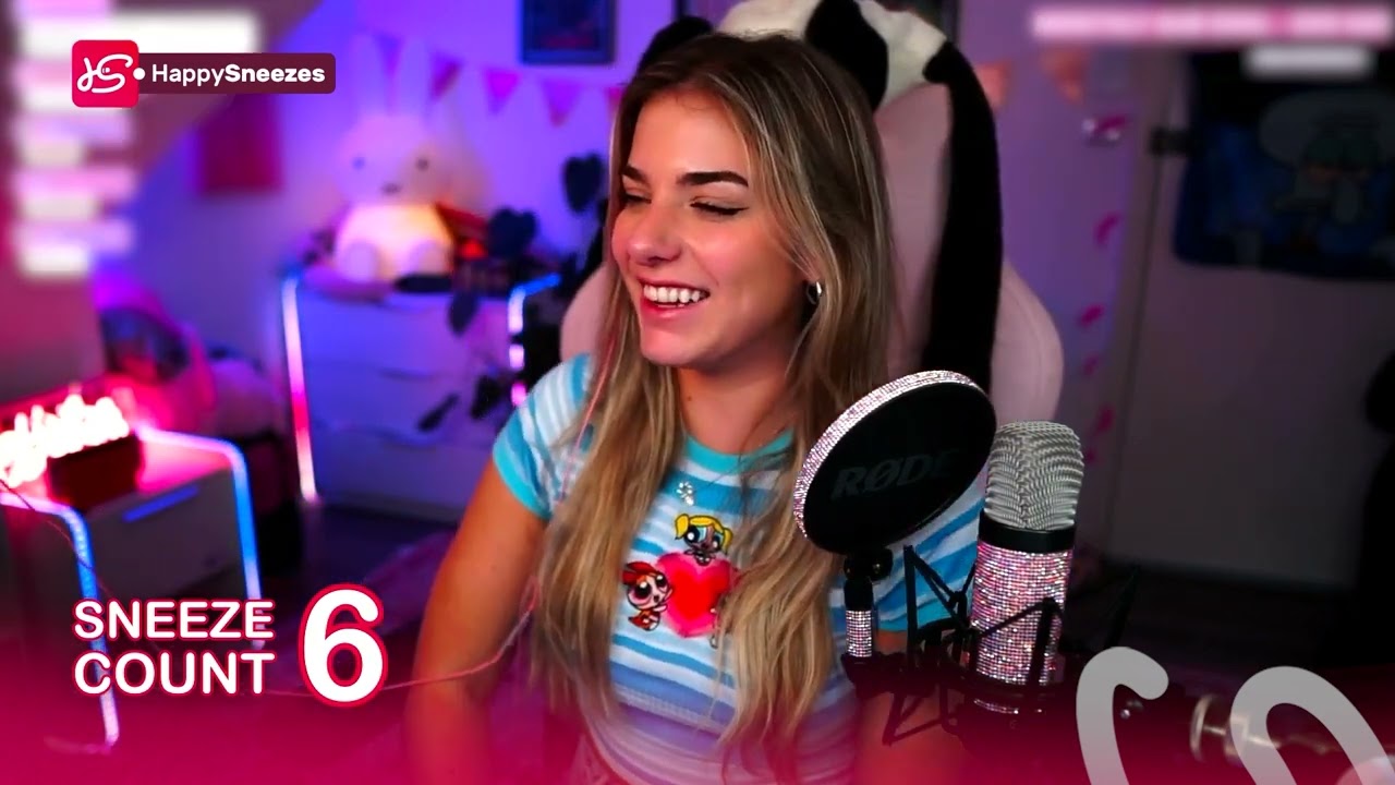 Fit Blonde Streamer Sharp Sneeze Compilation - #15