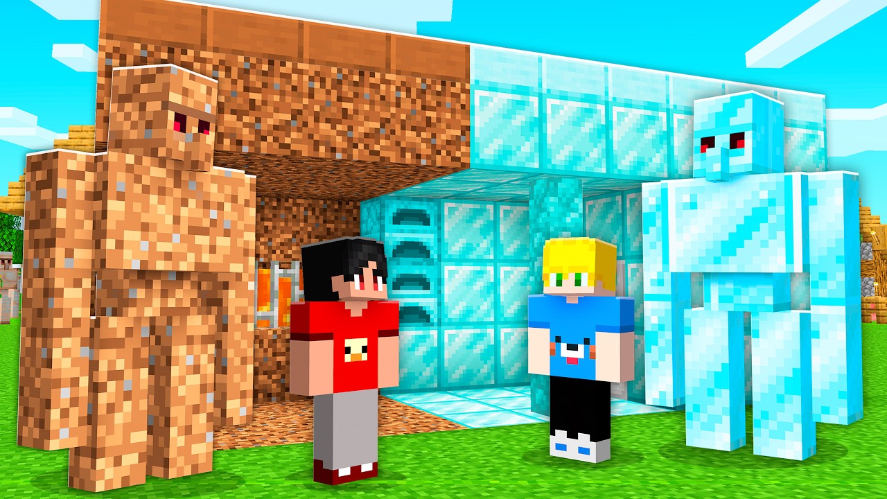 Fiz uma CASA pro GOLEM de NOOB e PRO no Minecraft!