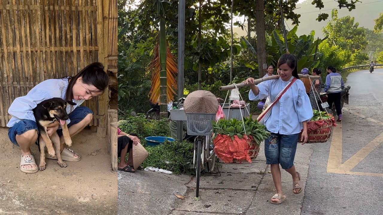 Hong saves money from selling vegetables and wild bamboo shoots to raise her first dog