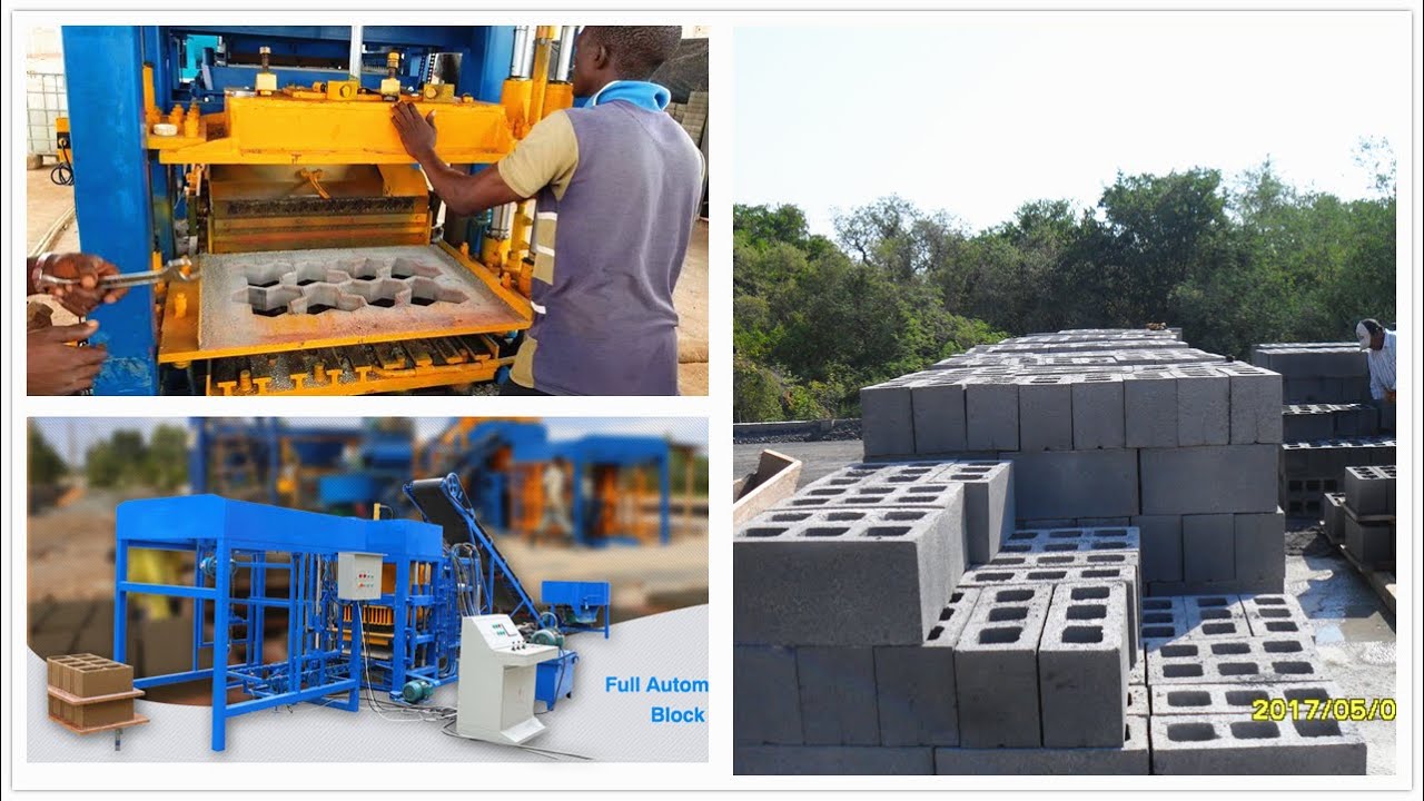 brick making process with Chuangyun QT4-20 concrete block machine