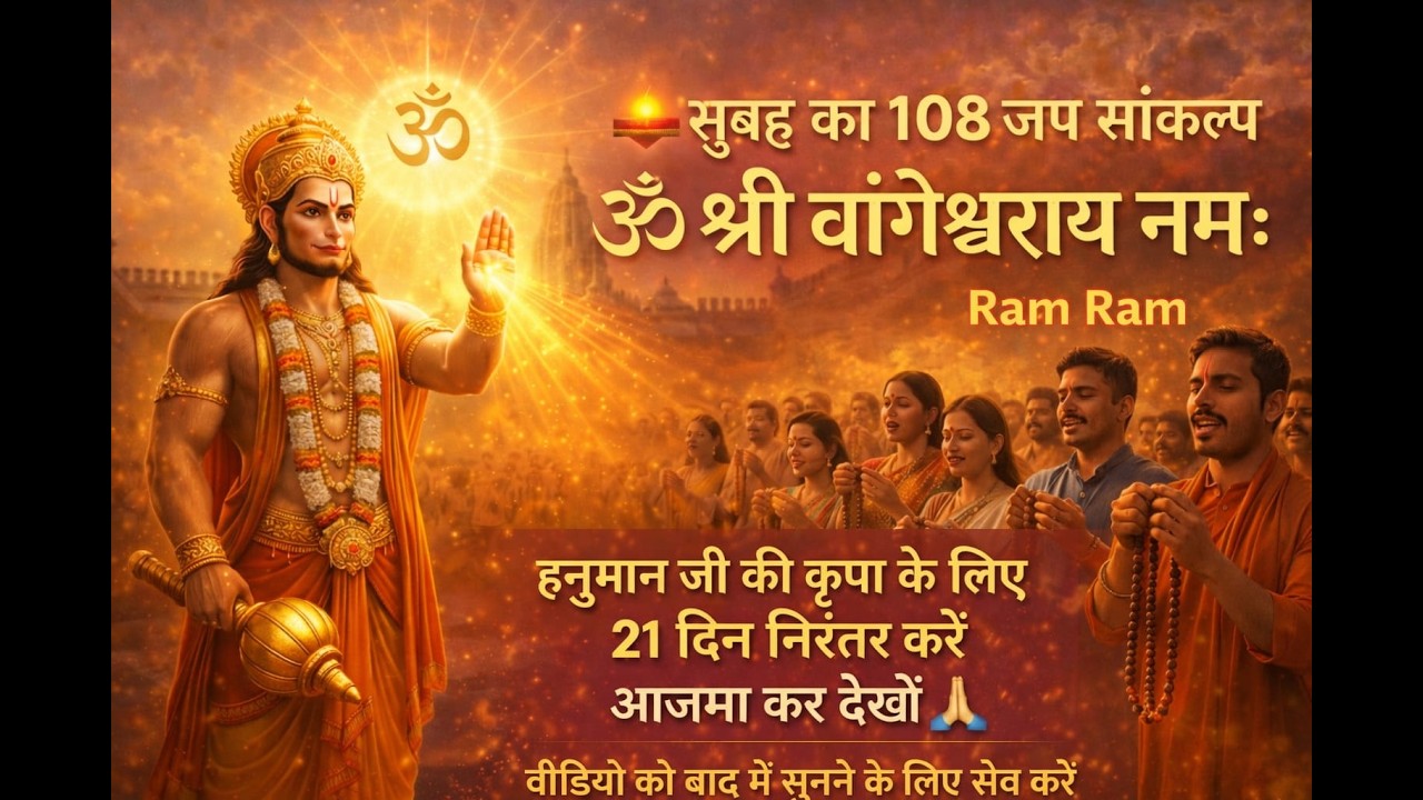 🌅 सुबह का 108 जप संकल्प | ॐ श्री बागेश्वराय नमः | 21 दिन करें और देखें हनुमान जी की कृपा 🙏