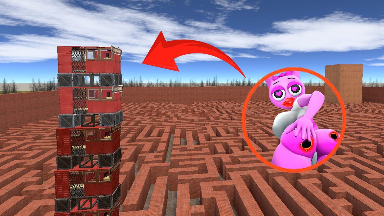 MISS PINKI SPRUNKI VS GIANT TOWERTHE HORRIFYING GALL TOWER VS SCP-096 Epic Battle in Garry's Mod