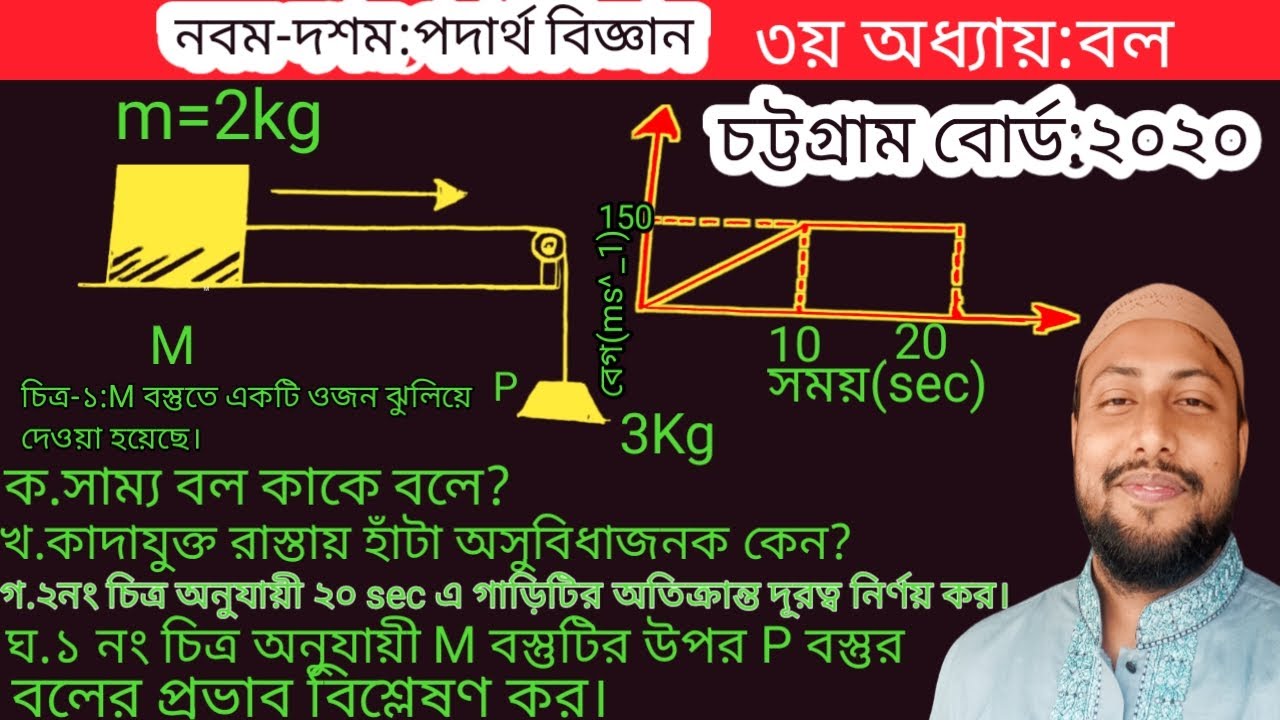 ssc physics chapter 3 (কপিকল) chittagong board 2020 - pulley explained