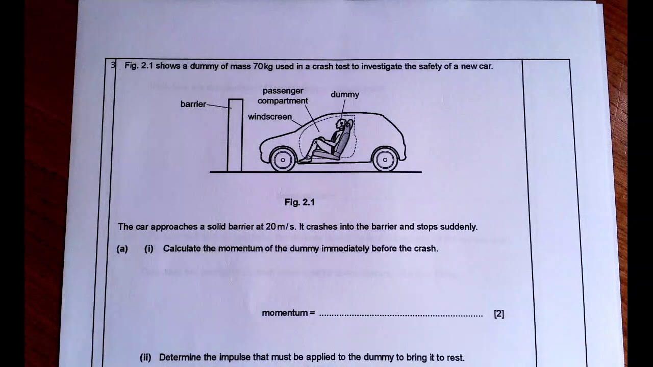 CIE IGCSE Physics / Momentum paper 4 practice - long answer solutions