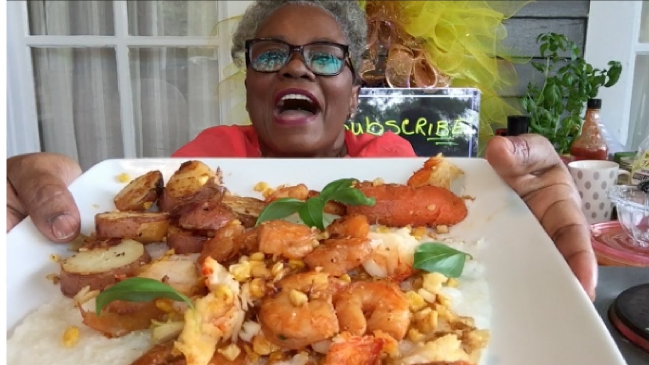 SHRIMP AND GRITS * MUKBANG