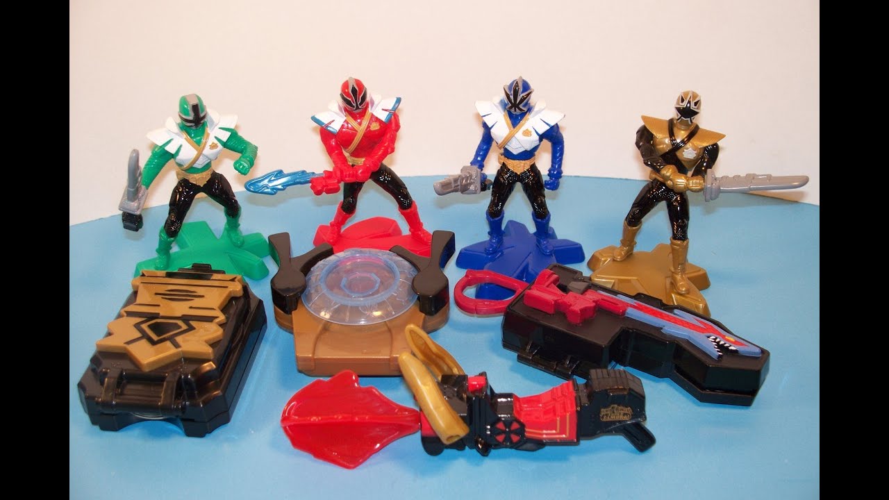 2012 McDONALD'S SABANS POWER RANGERS SUPER SAMURAI SET OF 8 HAPPY MEAL VIDEO FULL COLLECTION REVIEW