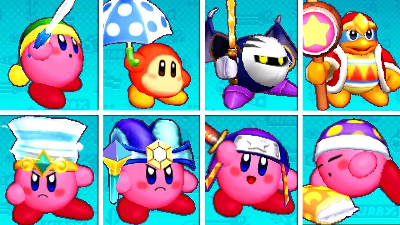 Kirby Battle Royale - All Copy Abilities & Characters