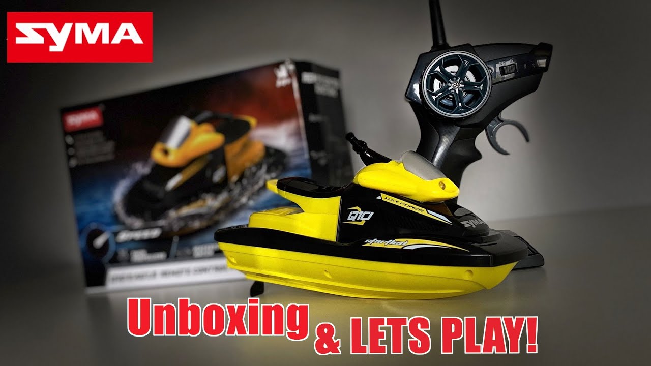 Syma RC Q10 Eagle Motor Boat: Unboxing & Let's Play! (fast little jet-ski!)