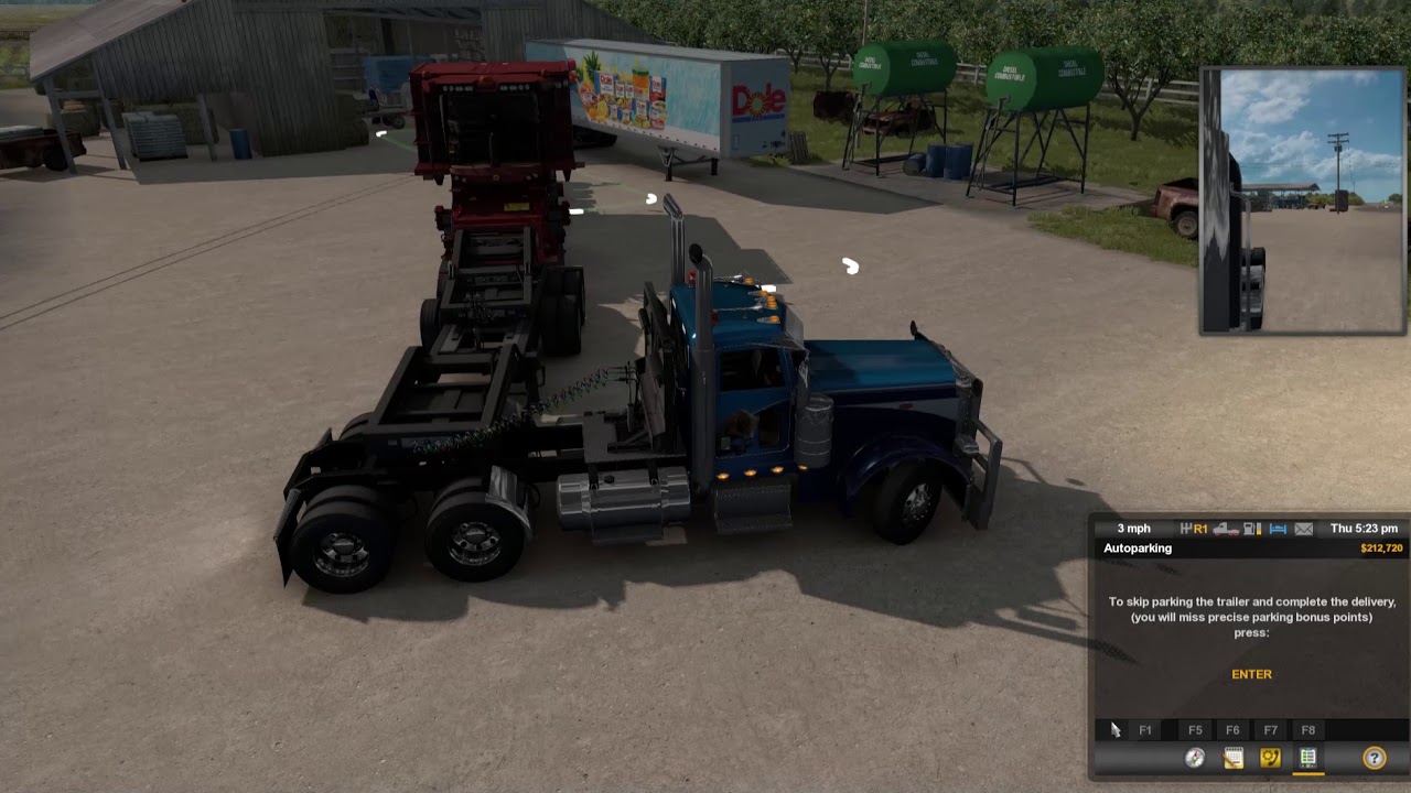 Reverse parking a front articulated low boy trailer in American Truck Simulator (I can do anything)