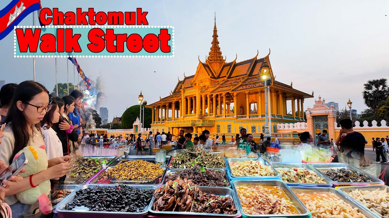 🌙 Phnom Penh After Dark 2026 🇰🇭  Chaktomuk Walk Street Nightlife & Food