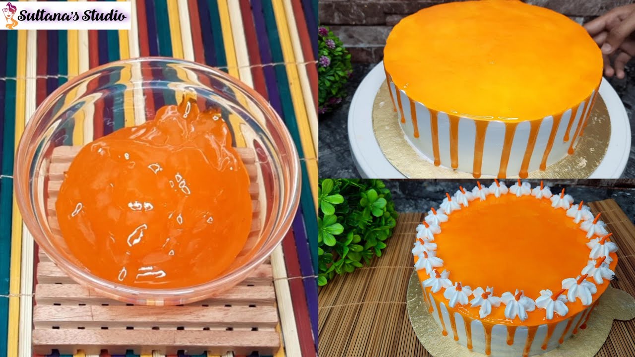 ঘরে তৈরি করুন কেক ডেকোরেশনের পাইপিং জেল|How to make piping gel for cake decoration|Orange Piping Gel