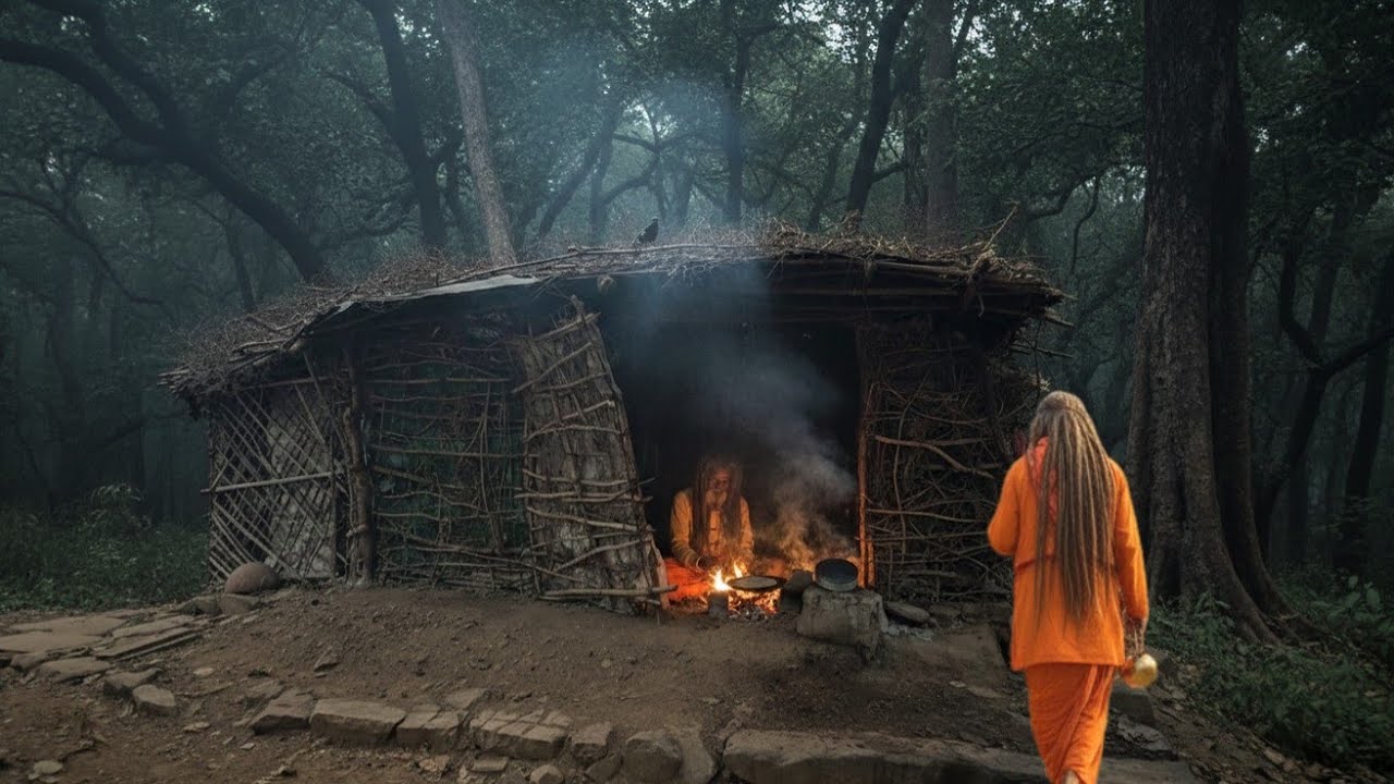 कंटीली कुटिया में नागा संत हलचल गिरी महाराज जी की दम आलू सब्जी और टिक्कड़ प्रसादी 