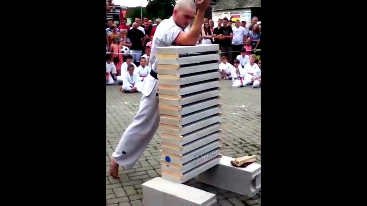 Karate skills 14 bricks #shorts