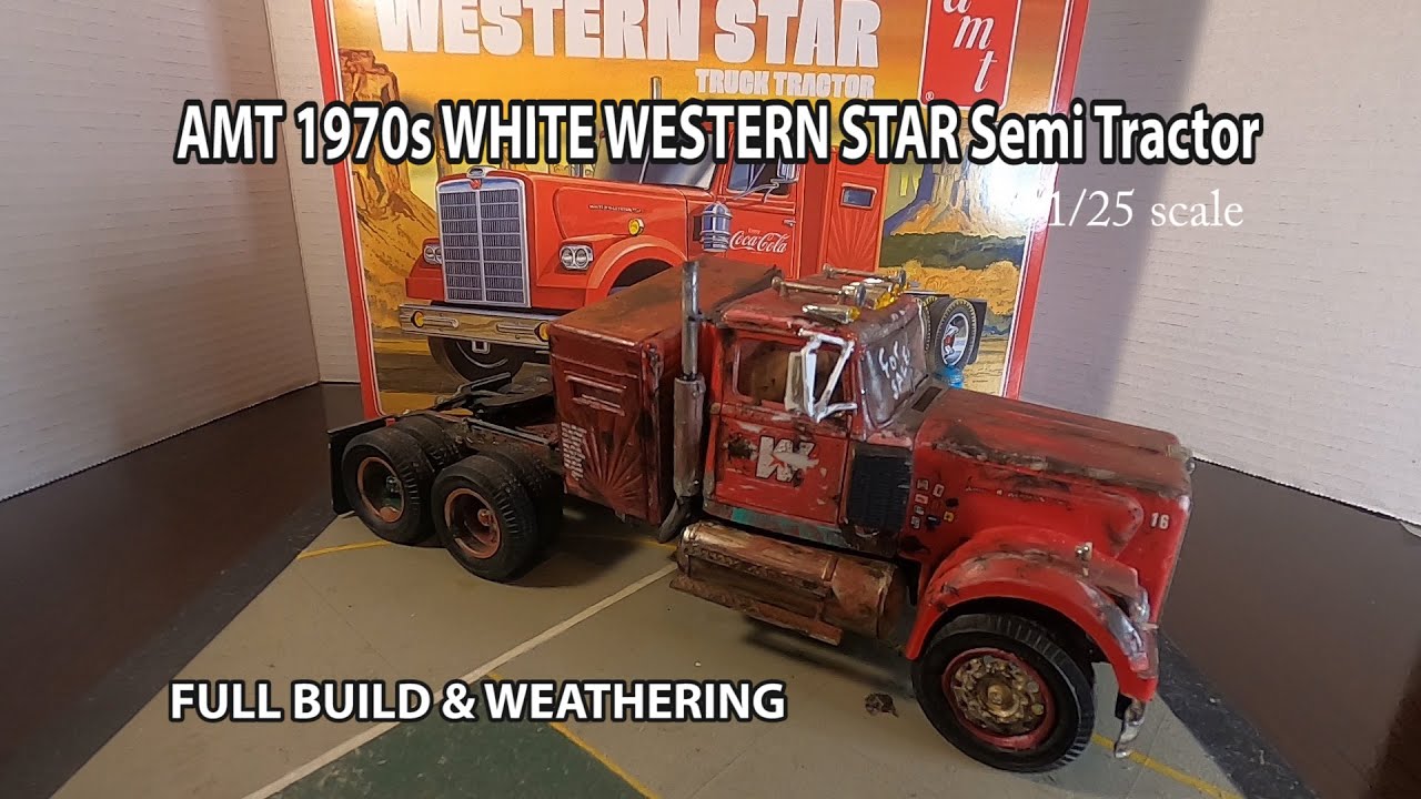 AMT 1970s White Western Star Semi Truck FULL BUILD & Weathering 1/25