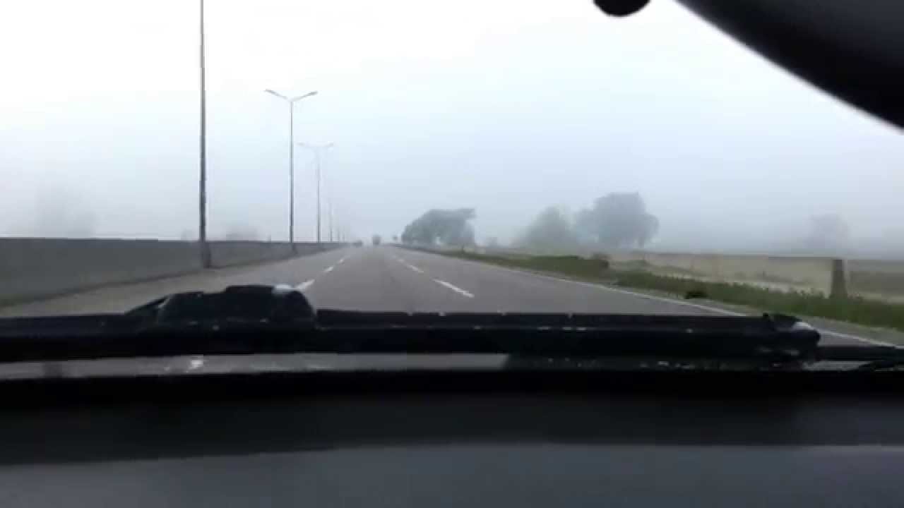 Driving in Egypt Alexandria-Cairo in a foggy weather HD
