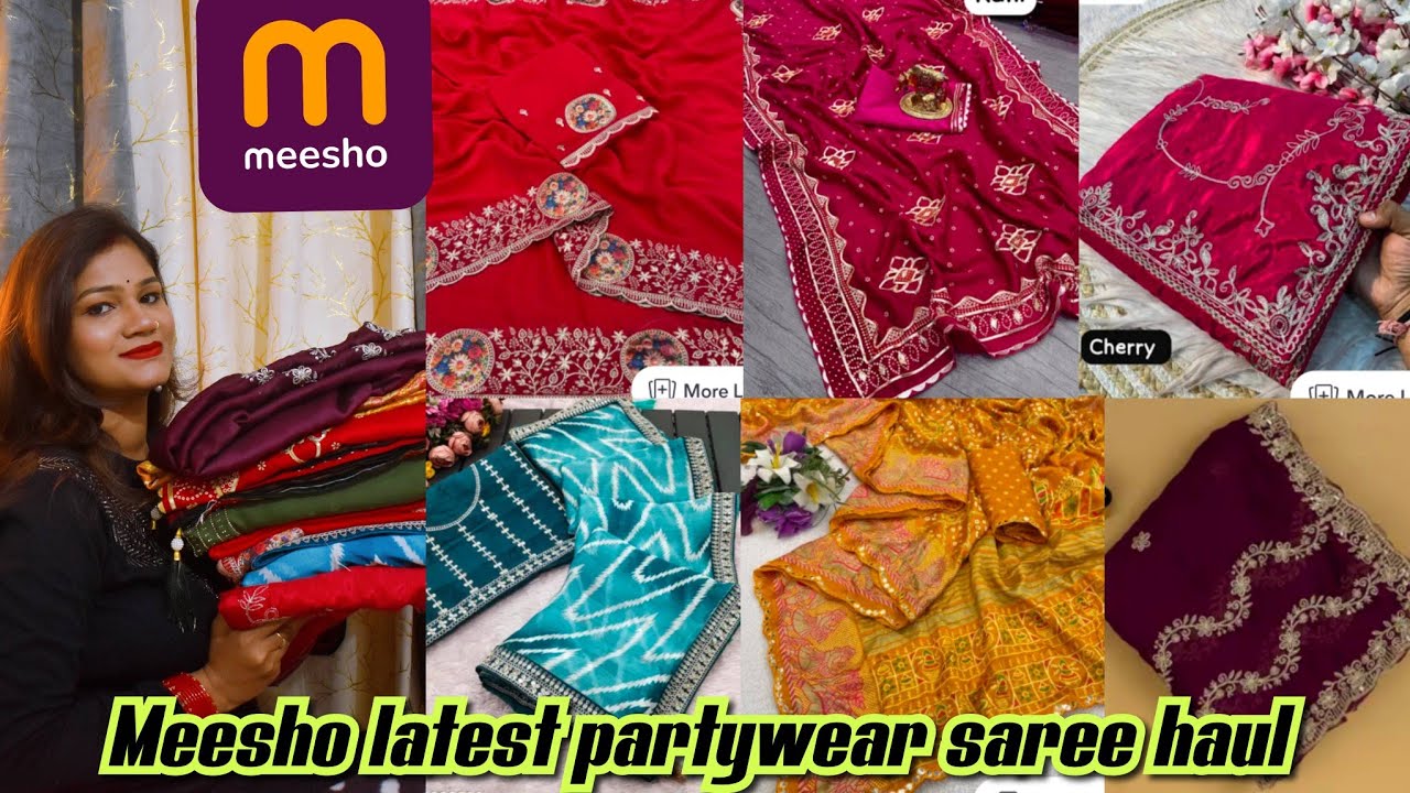 MEESHO LATEST FANCY PARTYWEAR SAREE HAUL NEW COLLECTION UNDER BUDGET
