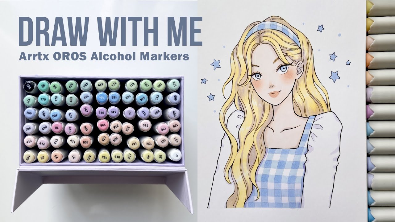 💫 Draw with me / Arrtx OROS 66 Pastel Alcohol Markers Review