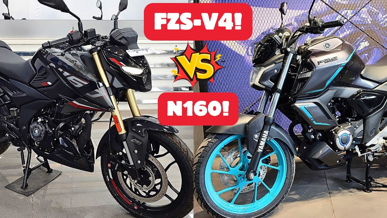 2025 Yamaha FZS V4 Hybrid Vs Bajaj Pulsar N160! Detailed Comparison!
