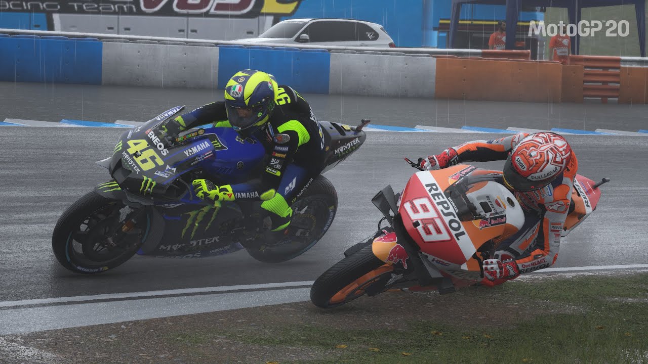 brutal marc marquez kalah dar valentino rossi sampai nyungsep injak rumput