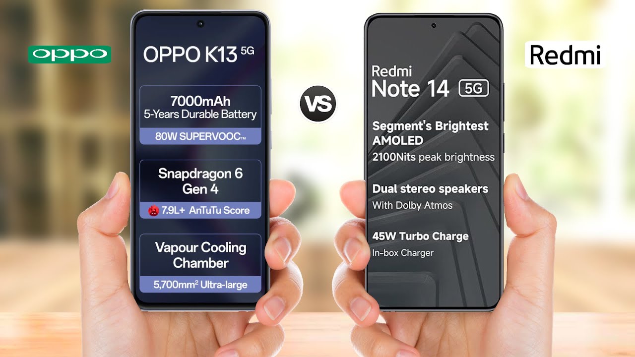 OPPO K13 5G vs Redmi Note 14 5G || Full Comparison
