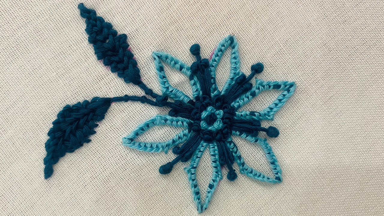 Marvellous flower hand embroidery flower design 