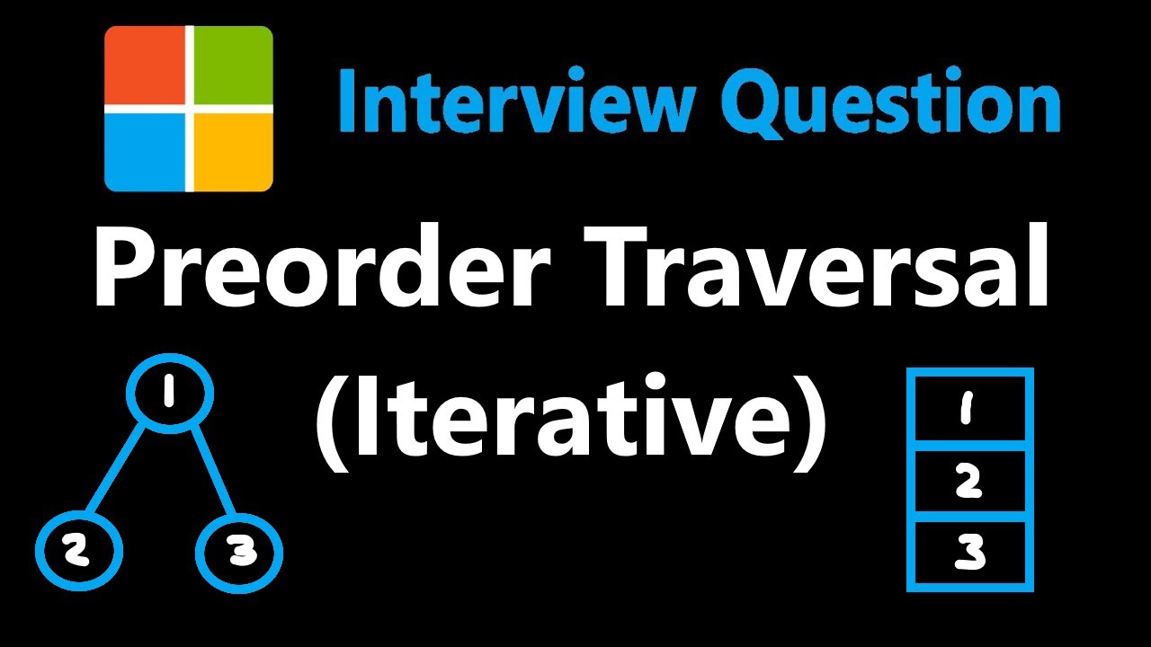 Предварительный обход двоичного дерева (итеративный) — Leetcode 144 — Python