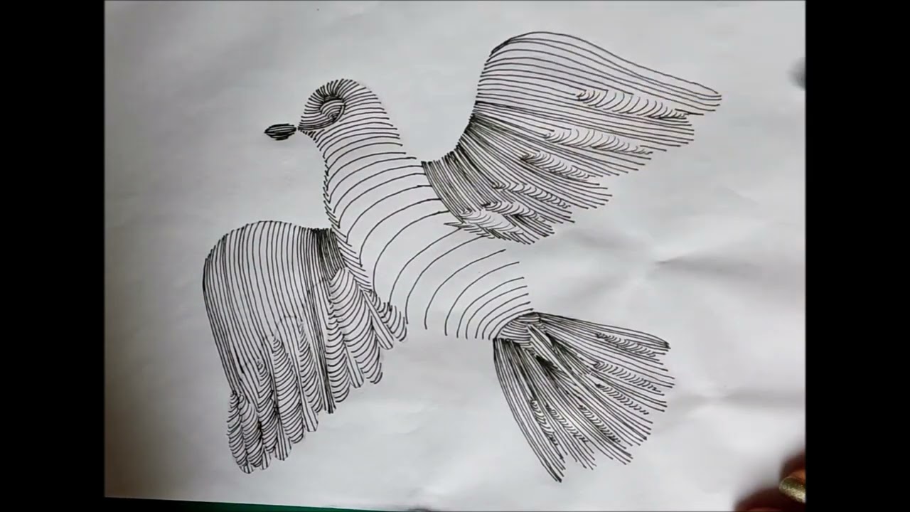 Figuras Abstracta de un Ave. Dibujo y Creatividad.