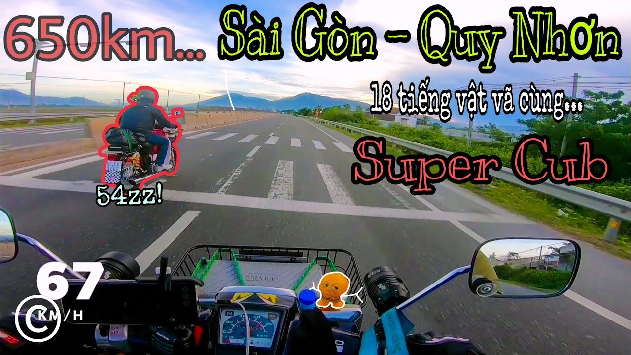 |Thức trắng đ&ecirc;m| B&agrave;o tour cực gắt 650km 1 ng&agrave;y với Super Cub |Giahuyy Vlogs|