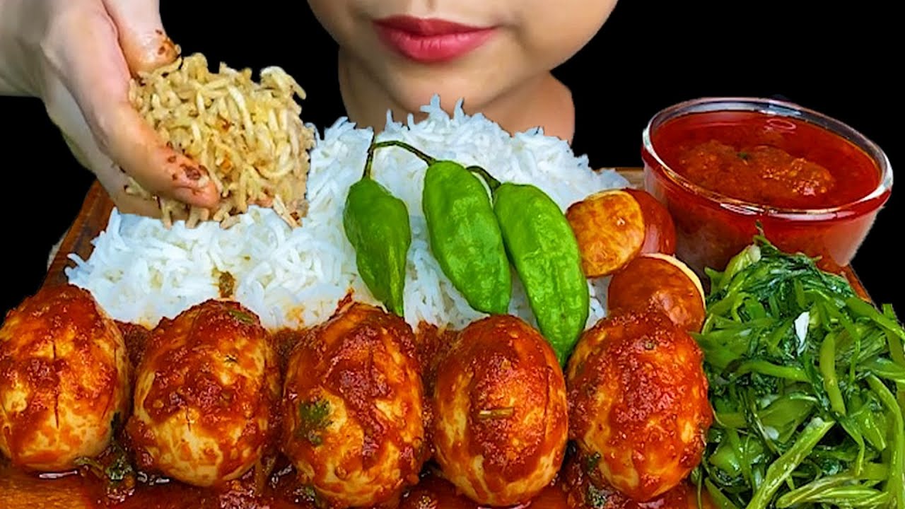 Eating Spicy Food||Spicy Chicken Eggs Tomato Curry, Jengkol Beans, Chili King & Fresh Vegetables