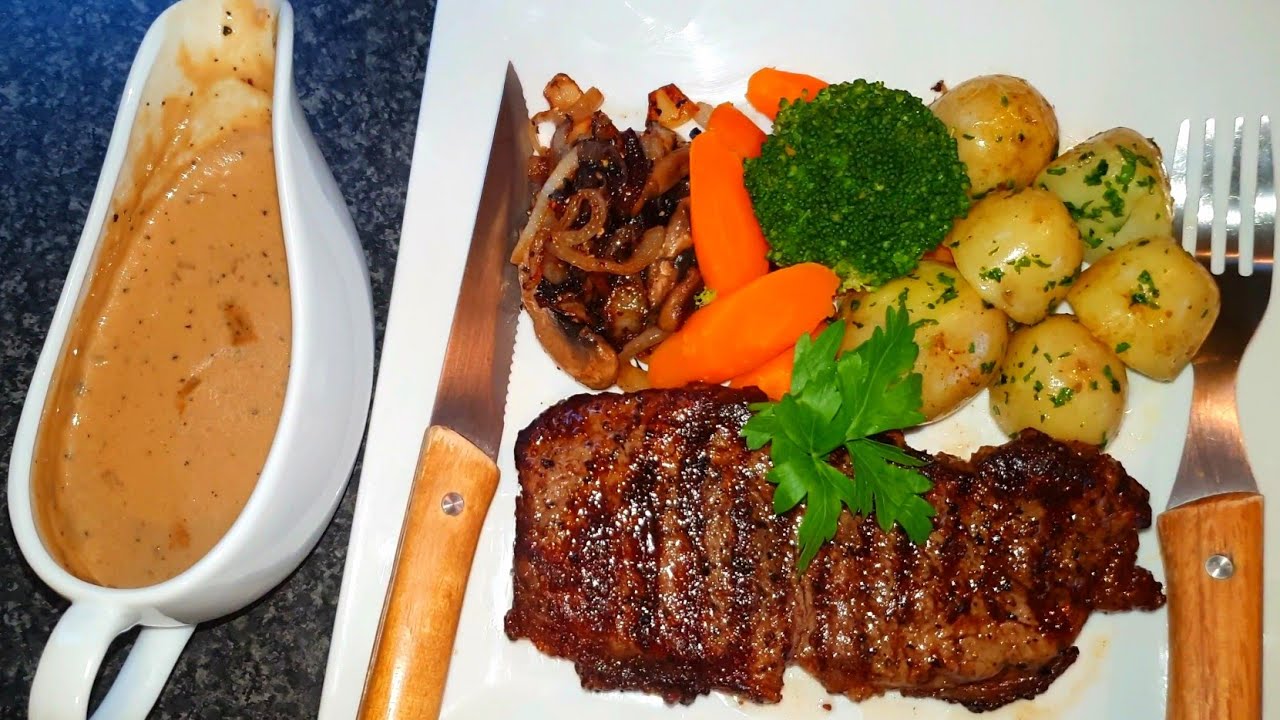 How To Make Tasty And Tender Beef Steak, Topped With Pepper Corn Sauce.