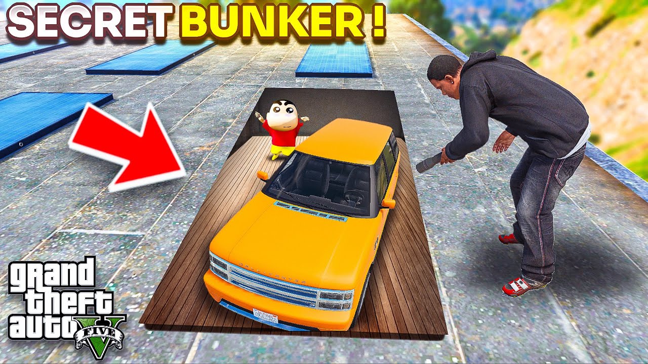 Franklin & Shin Chan Went inside of the Secret Base in his Roof Top in GTA 5 in Telugu