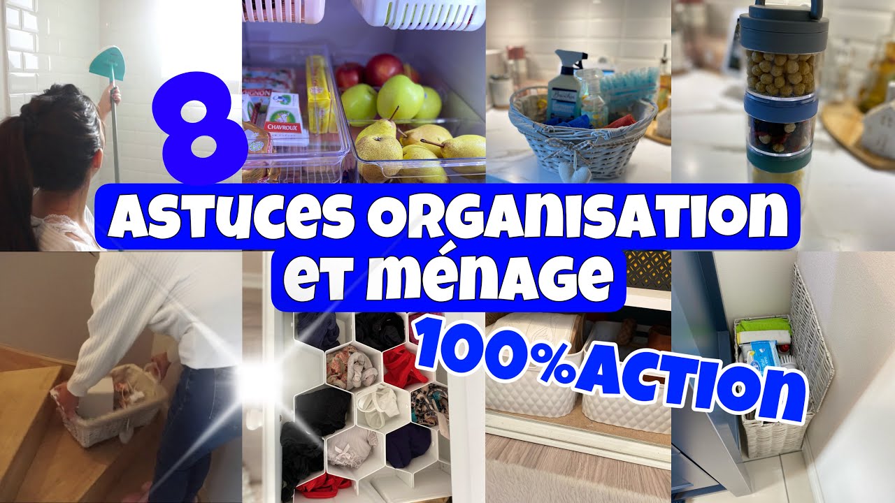 8 ASTUCES ORGANISATION ET MÉNAGE 100%ACTION ET B&M | ASTUCES RANGEMENT ✨