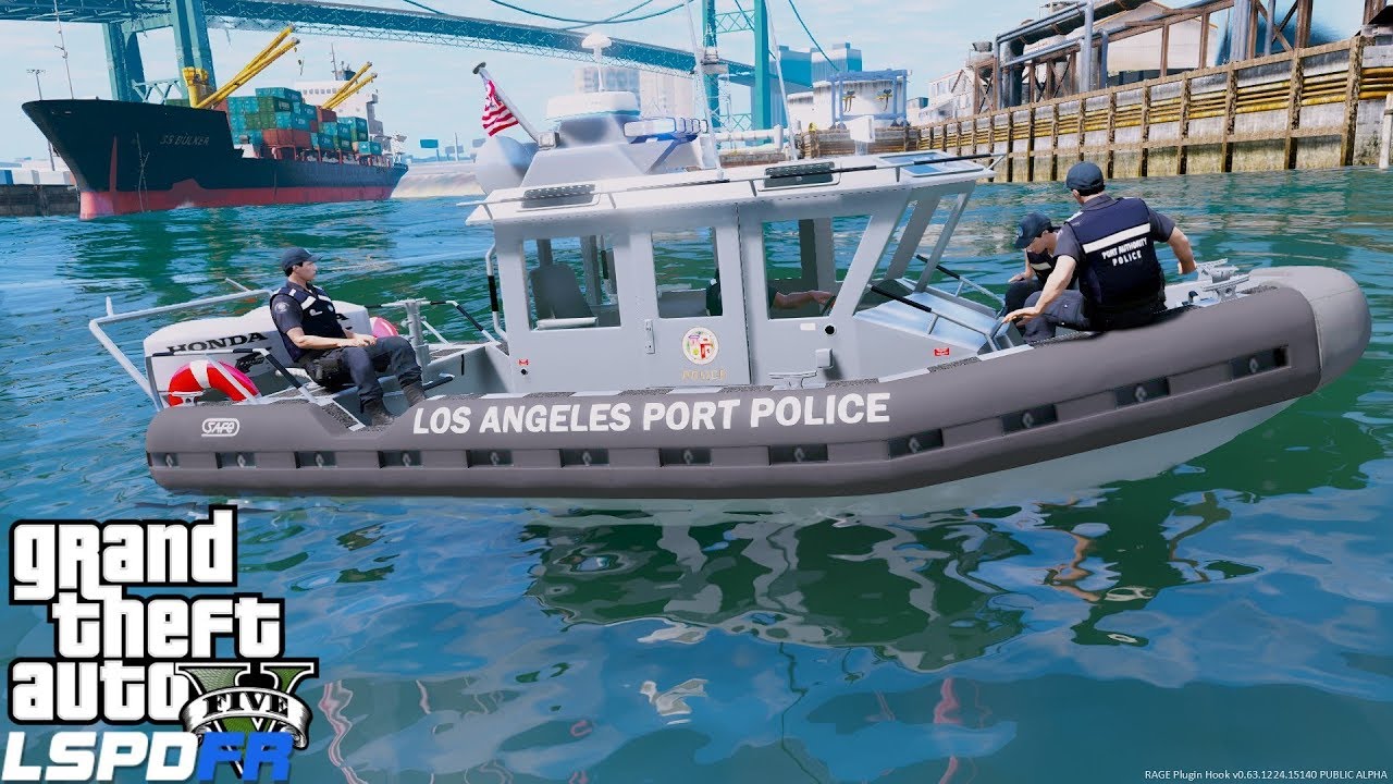 GTA 5 LSPDFR Mod Los Angeles Port Police Boat Patrol (GTA 5 Coastal Callouts)