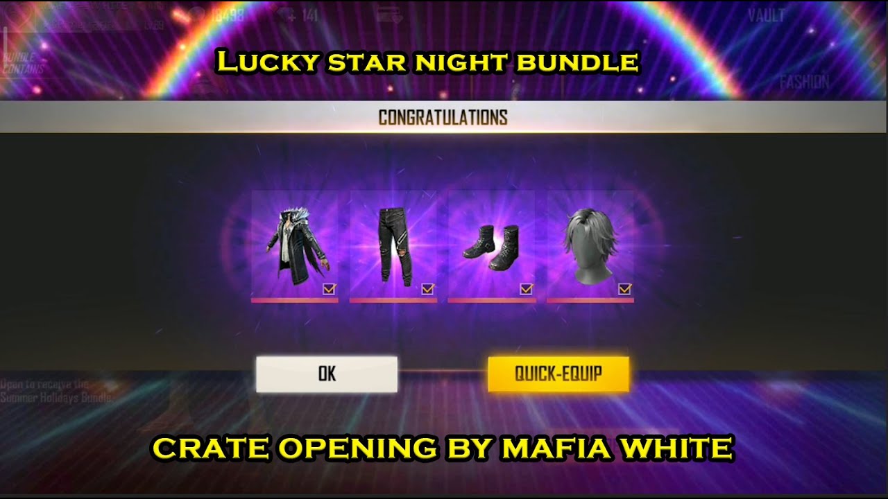 LUCKY STAR || HOW TO SPIN AND WIN POP STAR BY NIGHT BUNDLE|| FREE FIRE || CRIME WHITE