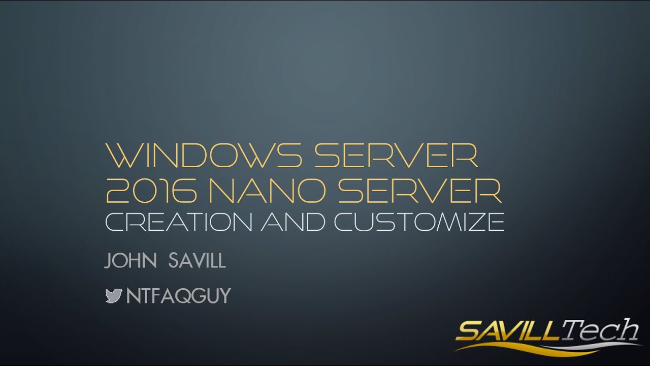 Introduction to using Nano Server in Windows Server 2016